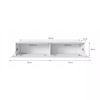 TV stolík CERIEE 140 - čierny grafitový / vzor rybia kosť