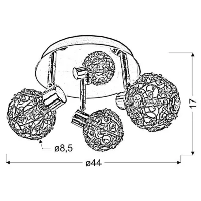 Stropné okrúhle moderné osvetlenie COLLAR - 3xG9, 40W, chrómované