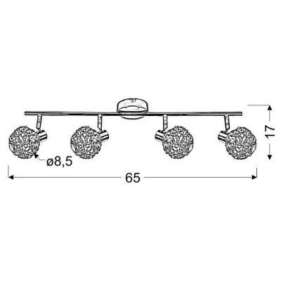 Stropné moderné osvetlenie COLLAR - 4xG9, 40W, chrómované