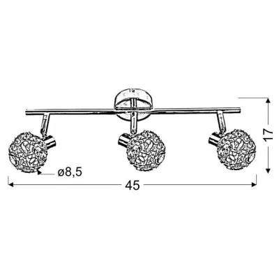 Stropné moderné osvetlenie COLLAR - 3xG9, 40W, chrómované