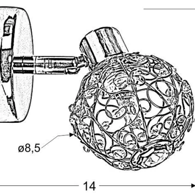 Nástenné dizajnové osvetlenie COLLAR - 1xG9, 40W, chrómované