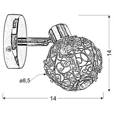 Nástenné dizajnové osvetlenie COLLAR - 1xG9, 40W, chrómované