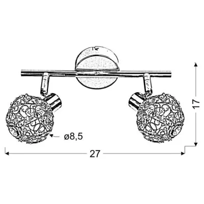Nástenné / stropné moderné osvetlenie COLLAR - 2xG9, 40W, chrómované