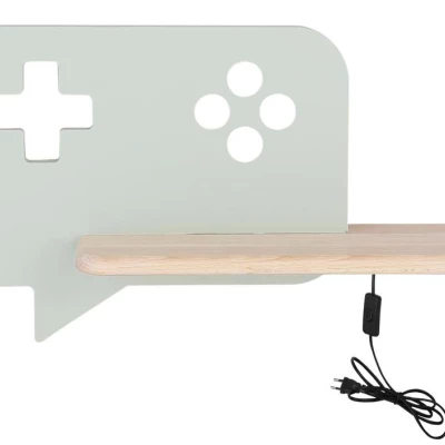Detské nástenné LED svietidlo do zásuvky CONSOLE - 5W, 4000K (denná biela), mätové / hnedé