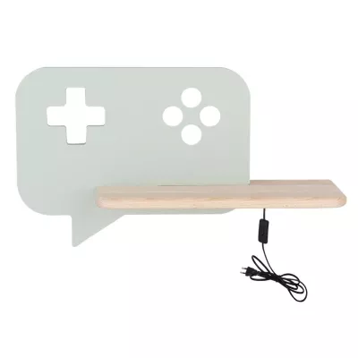Detské nástenné LED svietidlo do zásuvky CONSOLE - 5W, 4000K (denná biela), mätové / hnedé