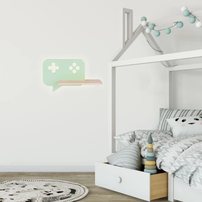 Detské nástenné LED svietidlo do zásuvky CONSOLE - 5W, 4000K (denná biela), mätové / hnedé