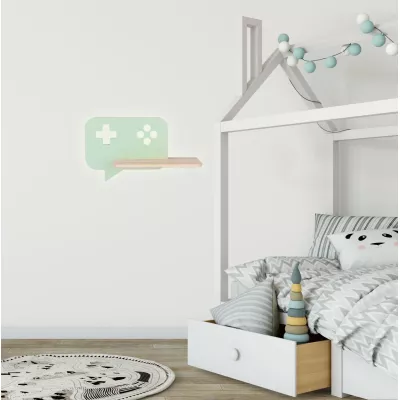 Detské nástenné LED svietidlo do zásuvky CONSOLE - 5W, 4000K (denná biela), mätové / hnedé