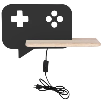 Detské nástenné LED svietidlo do zásuvky CONSOLE - 5W, 4000K (denná biela), čierne / hnedé