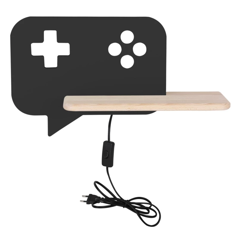 Detské nástenné LED svietidlo do zásuvky CONSOLE - 5W, 4000K (denná biela), čierne / hnedé