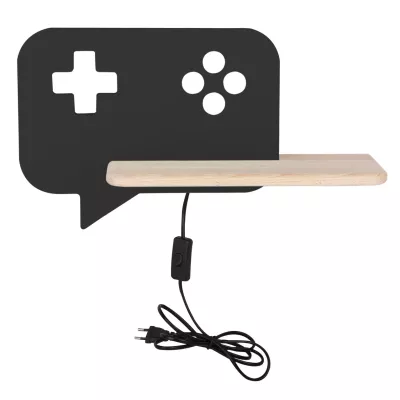 Detské nástenné LED svietidlo do zásuvky CONSOLE - 5W, 4000K (denná biela), čierne / hnedé