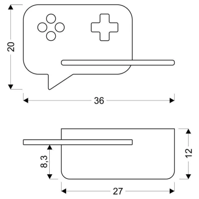 Detské nástenné LED svietidlo do zásuvky CONSOLE - 5W, 4000K (denná biela), čierne / hnedé