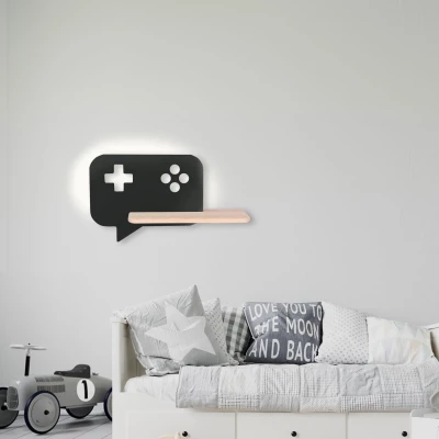 Detské nástenné LED svietidlo do zásuvky CONSOLE - 5W, 4000K (denná biela), čierne / hnedé
