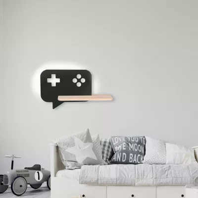 Detské nástenné LED svietidlo do zásuvky CONSOLE - 5W, 4000K (denná biela), čierne / hnedé