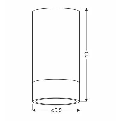 Stropné svietidlo CONTI - 1xGU10, 15W, 5,5x10cm, okrúhle, imitácia dreva / čierne
