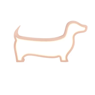 Nástenné svietidlo do detskej izby DOG - 12W, 3000K (teplá biela), ružové