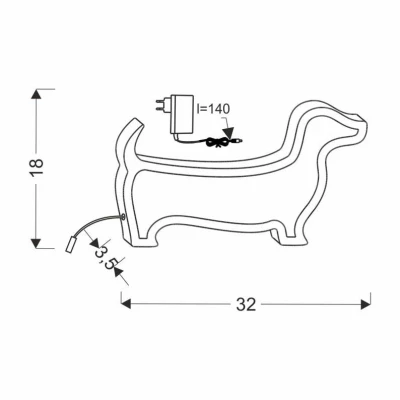 Nástenné svietidlo do detskej izby DOG - 12W, 3000K (teplá biela), modré