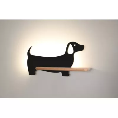 Nástenná lampička do detskej izby DOG - 5W, 4000K (denná biela), čierna