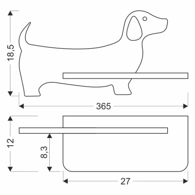 Nástenná lampička do detskej izby DOG - 5W, 4000K (denná biela), čierna