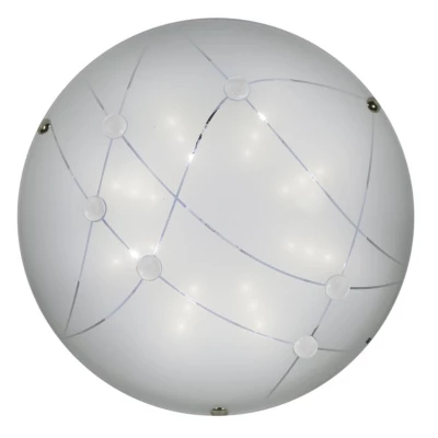 Nástenné / stropné sklenené LED svetlo DUCA - 10W, 3000K (teplá biela), 30cm, okrúhle, biele