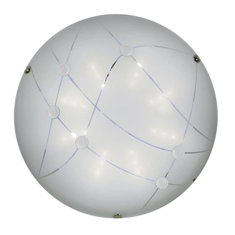 Nástenné / stropné sklenené LED svetlo DUCA - 10W, 3000K (teplá biela), 30cm, okrúhle, biele