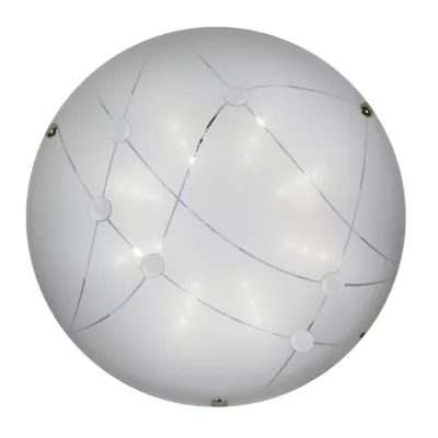 Nástenné / stropné sklenené LED svetlo DUCA - 10W, 3000K (teplá biela), 30cm, okrúhle, biele