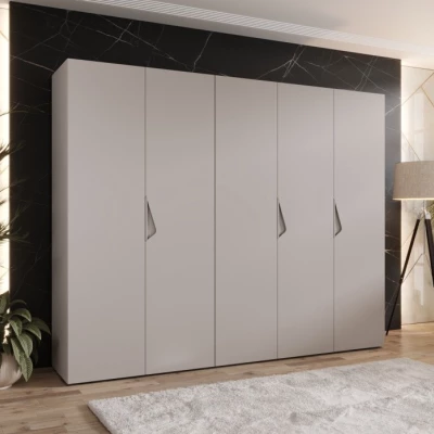 Široká šatníková skriňa 250 cm AMARIS 1 - kašmír / kašmírové úchyty