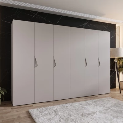 Elegantná šatníková skriňa 300 cm AMARIS 1 - kašmír / kašmírové úchyty