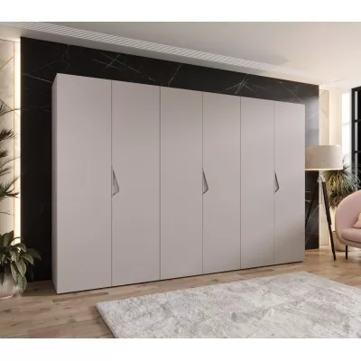 Veľká šatníková skriňa 300 cm AMARIS 1 - kašmír / kašmírové úchyty