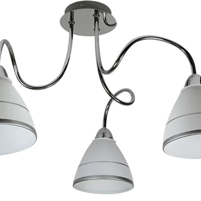 Moderné stropné trojramenné osvetlenie ELF - 3xE14, 40W, chrómované / biele