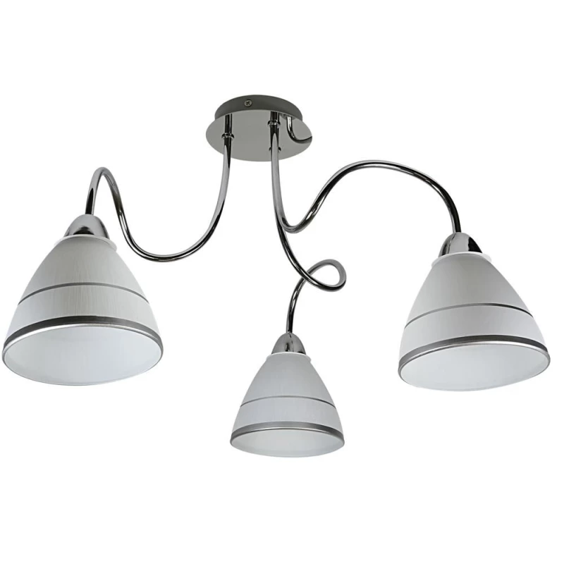 Moderné stropné trojramenné osvetlenie ELF - 3xE14, 40W, chrómované / biele