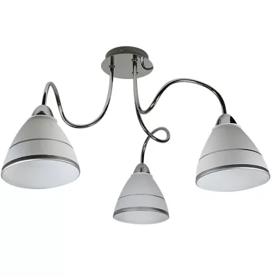 Moderné stropné trojramenné osvetlenie ELF - 3xE14, 40W, chrómované / biele