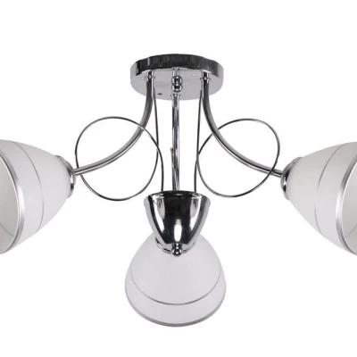 Moderné trojramenné stropné osvetlenie ELOTTE - 3xE27, 40W, chrómované/biele