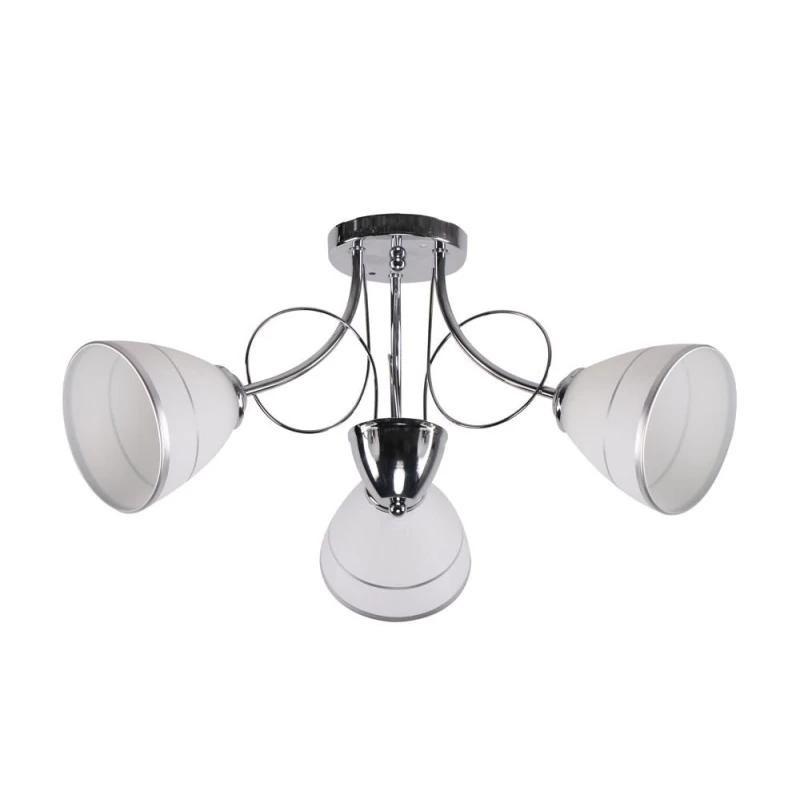 Moderné trojramenné stropné osvetlenie ELOTTE - 3xE27, 40W, chrómované/biele
