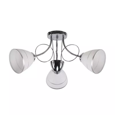 Moderné trojramenné stropné osvetlenie ELOTTE - 3xE27, 40W, chrómované/biele