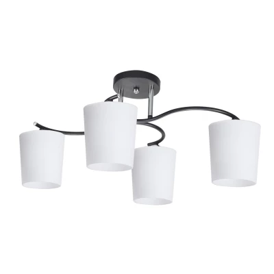 Moderné stropné osvetlenie ESNYR - 4xE27, 40W, chrómované / čierne / biele