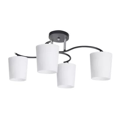 Moderné stropné osvetlenie ESNYR - 4xE27, 40W, chrómované / čierne / biele