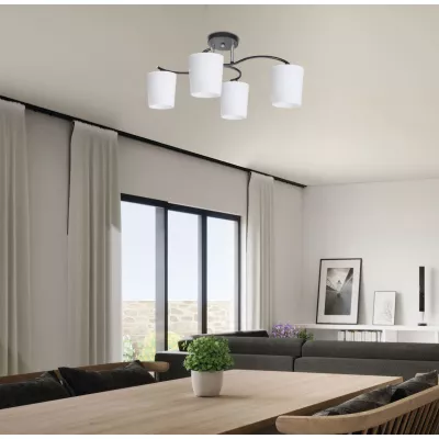 Moderné stropné osvetlenie ESNYR - 4xE27, 40W, chrómované / čierne / biele
