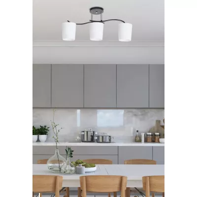 Moderné stropné osvetlenie ESNYR - 3xE27, 40W, chrómované / čierne / biele