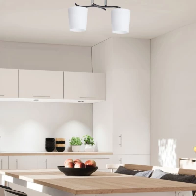 Moderné stropné osvetlenie ESNYR - 2xE27, 40W, chrómované / čierne / biele