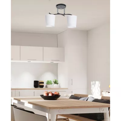 Moderné stropné osvetlenie ESNYR - 2xE27, 40W, chrómované / čierne / biele