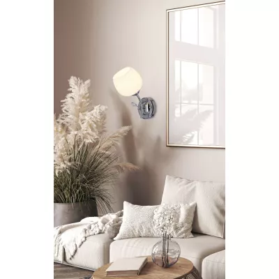 Nástenné moderné osvetlenie ESTAR - 1xE27, 40W, chrómované / biele