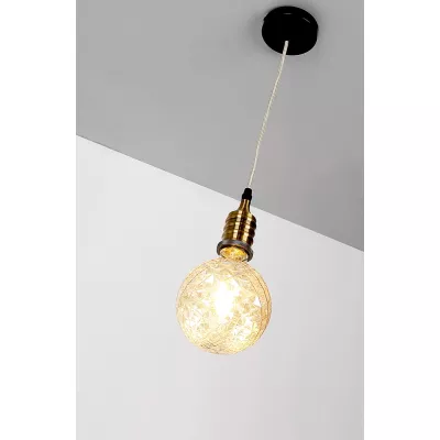 Lankový záves FELAN - 1xE27, 60W, čierny / patina