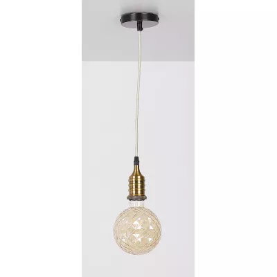 Lankový záves FELAN - 1xE27, 60W, čierny / patina