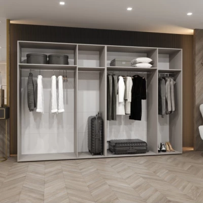 Elegantná zrkadlová skriňa 300 cm AMARIS 2 - čierna / čierne úchyty