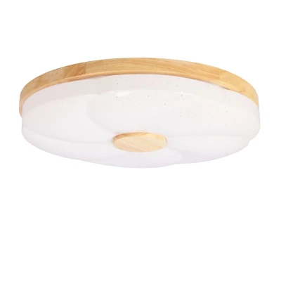 Drevené LED stropné svietidlo FIORINO - 24W, 4000K (denná biela), 39cm, hnedé / biele