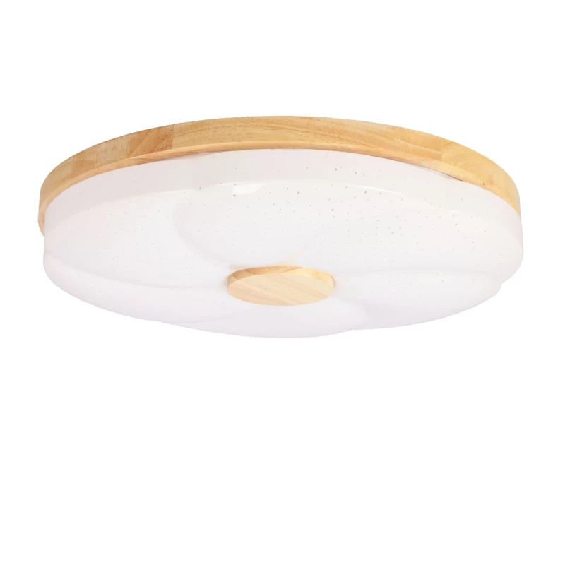 Drevené LED stropné svietidlo FIORINO - 24W, 4000K (denná biela), 39cm, hnedé / biele
