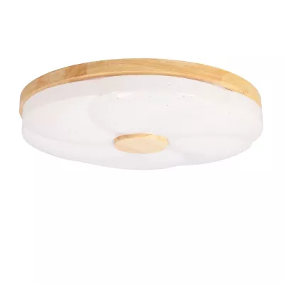 Drevené LED stropné svietidlo FIORINO - 24W, 4000K (denná biela), 39cm, hnedé / biele