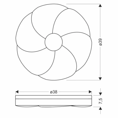 Drevené LED stropné svietidlo FIORINO - 24W, 4000K (denná biela), 39cm, hnedé / biele