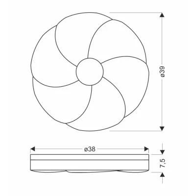 Drevené LED stropné svietidlo FIORINO - 24W, 4000K (denná biela), 39cm, hnedé / biele