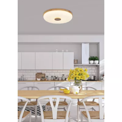 Drevené LED stropné svietidlo TART - 24W, 4000K (denná biela), 38cm, hnedé / biele